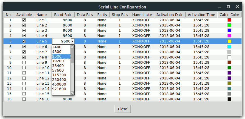 Serial Line Configuration