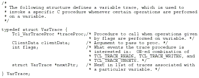 Figure 6. Use side-by-side comments when declaring structure